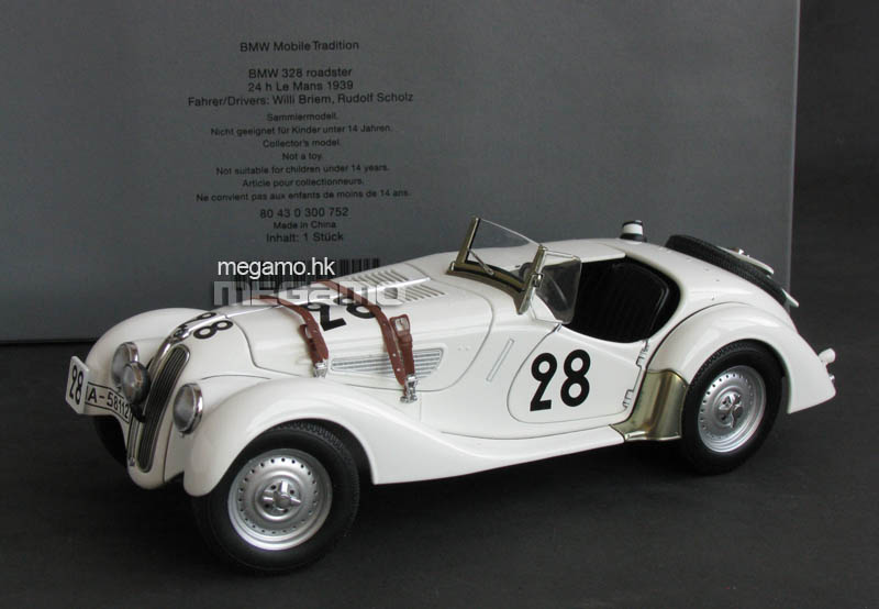 1/18 Autoart BMW Dealer Ed 328 Roadster Le Mans 1939 #28 White