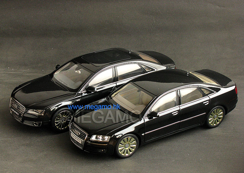 1/18 Kyosho Audi A8 D4 W12 2010 SMARAG Black + 2007 D3 Black Bundle Sale