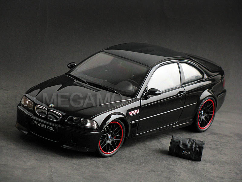 1/18 Kyosho BMW e46 M3 CSL Black with Bag Black Wheel Red Strip
